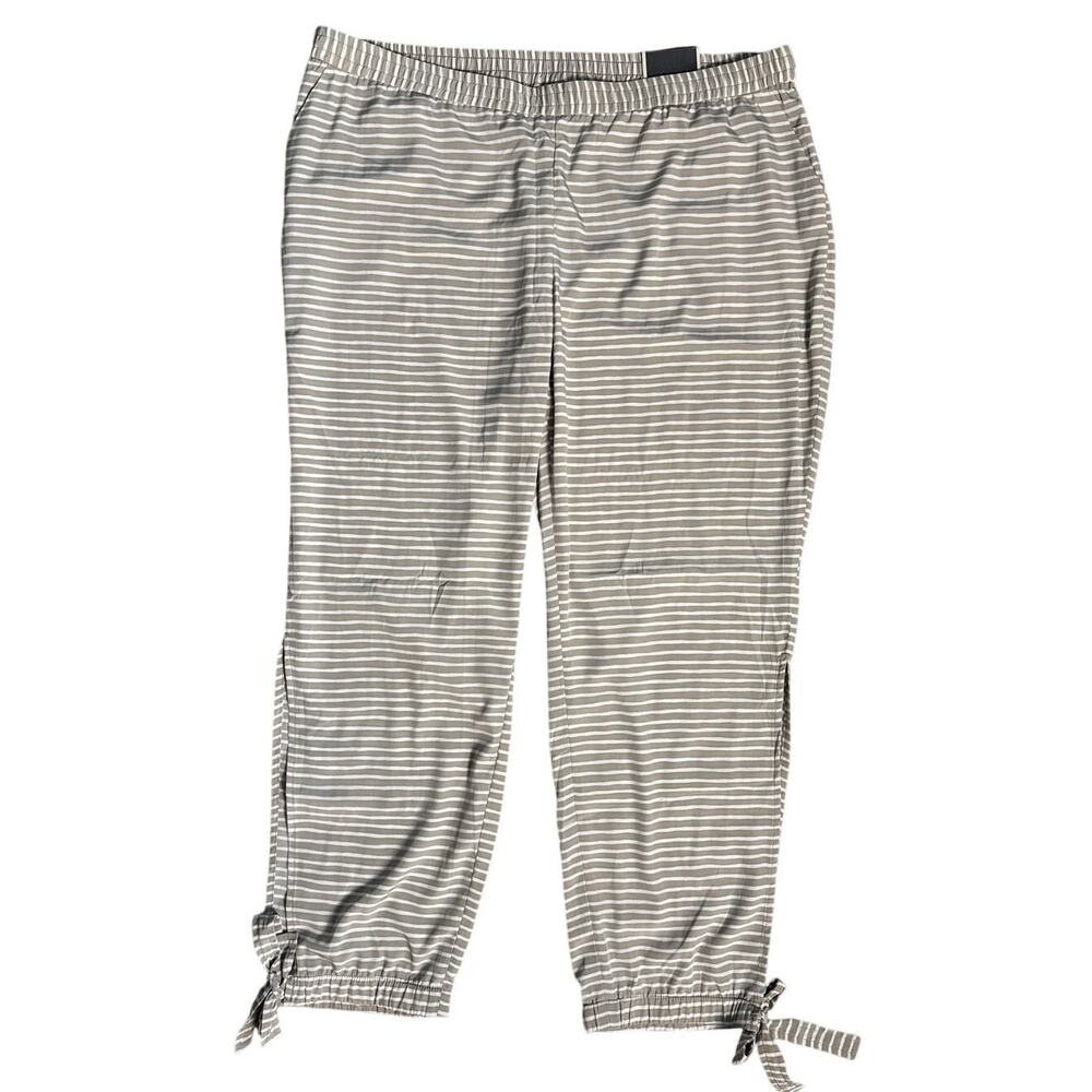 Chico's Black Label‎ Horizontal Striped Pants Beige Size XL (Size 3) - Picture 4 of 10